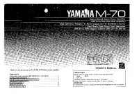 Yamaha M70 - Owners Manual 